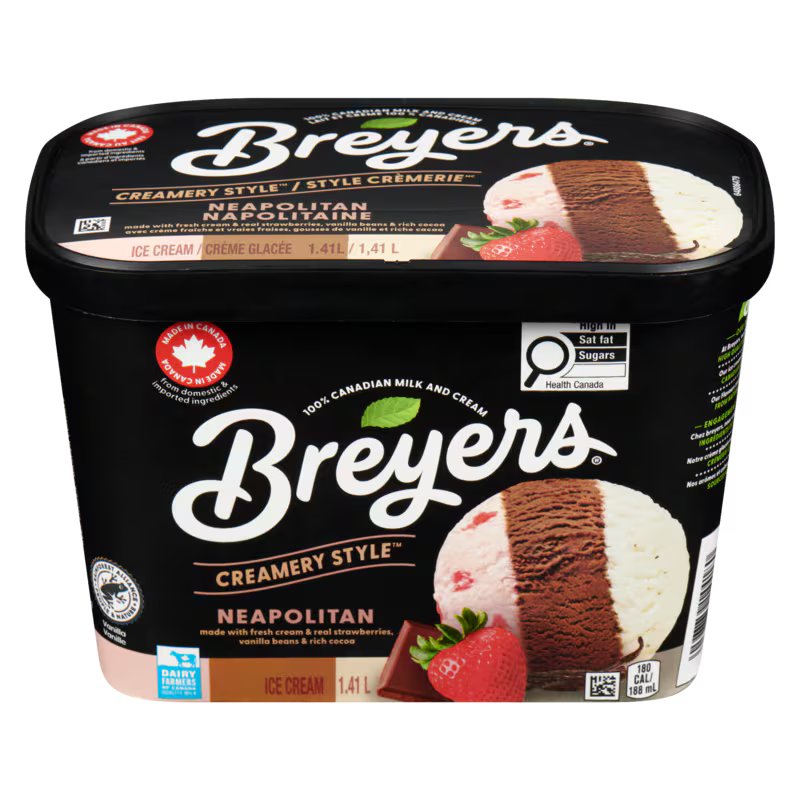 BREYERS CREAMERY STYLE NEOPOLITAN ICE CREAM 1.41L