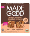 MADE GOOD ORGANIC CRUNCH GRANOLA SQUARES OATS & DARK CHOCOLATE 150g