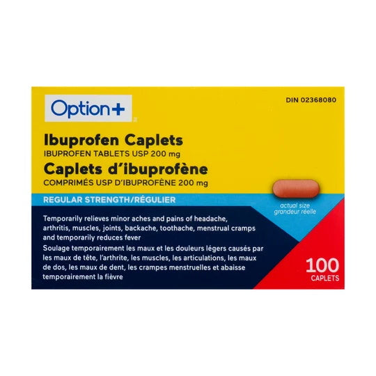 OPTION IBUPROFEN 200mg 100 CAPLETS