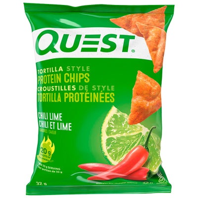 QUEST CHILI LIME TORTILLA STYLE PROTEIN CHIPS 32g