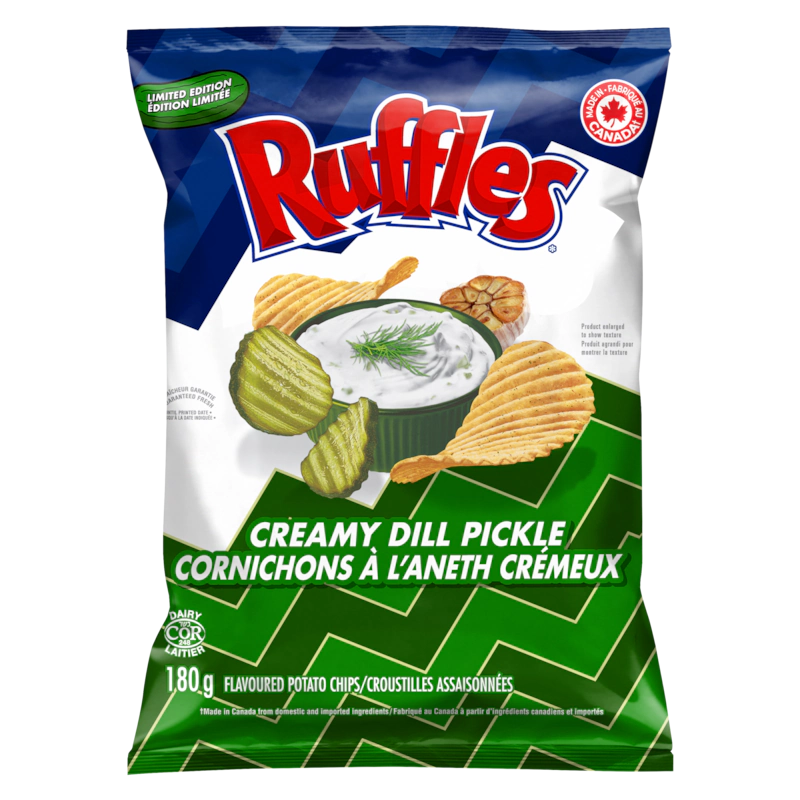RUFFLES CRMY DILL PICKLE CHIPS [180 g]