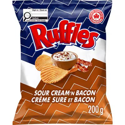 RUFFLES SOUR CRM N BACON 200g
