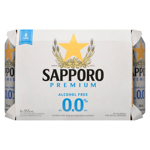 SAPPORP 0% BEER 6x355ml [6 ea]