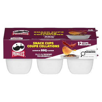 PRINGLES BBQ POTATO CHIPS SNACK CUPS 228g
