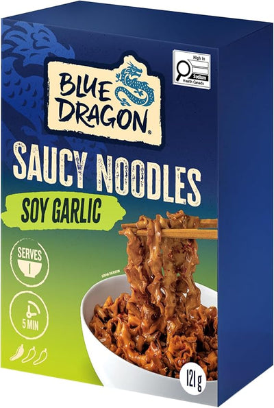 BLUE DRAGON SAUCY NOODLES SOY GARLIC 122g