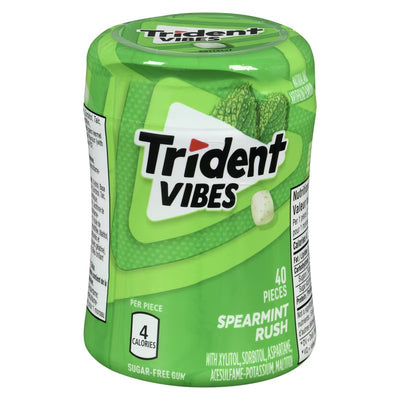 TRIDENT VIBES SPEARMINT RUSH SUGAR FREE GUM 40ea