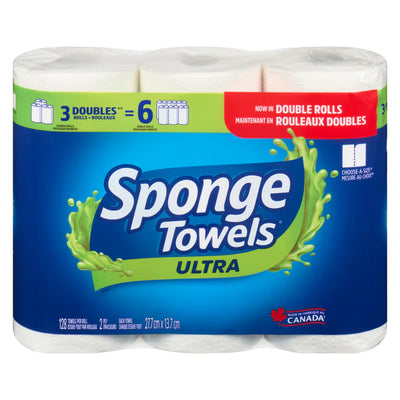 SPONGE TOWEL ULTRA 2PLY ROLLS 3pk