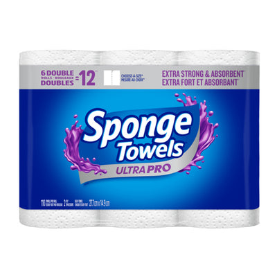 SPONGE TOWEL ULTRA PRO 2PLY DOUBLE ROLLS 6pk