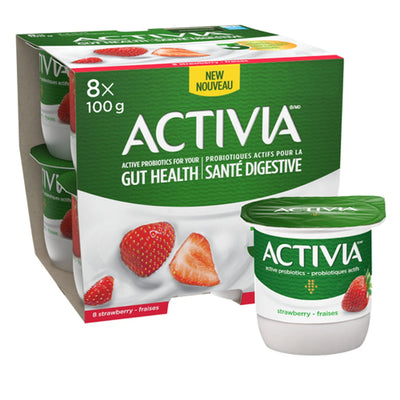 ACTIVIA STRWBRY YOGURT 8x100g [8 ea]