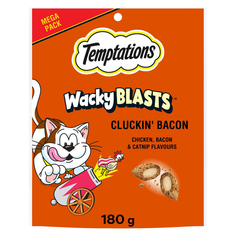 TEMPTATIONS WACKY BLAST CAT TREATS CLUCKN' BACON 180g