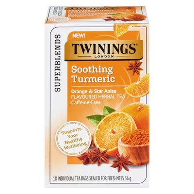 TWININGS SOOTHING TUMERIC TEA BAGS 18ct