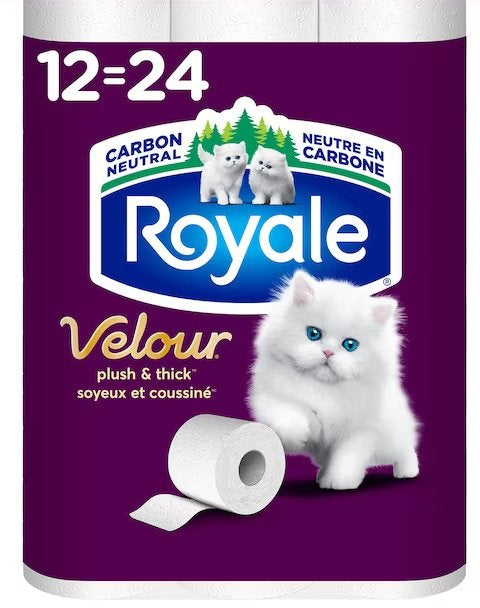 ROYALE VELOUR BATH TISSUE 142s 12 ROLLS
