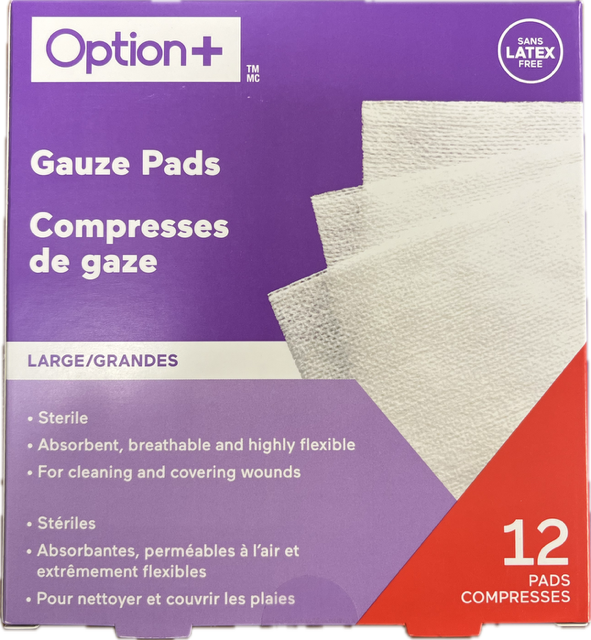 OPTN+ GAUZE PADS LARGE 12s [12 ea]