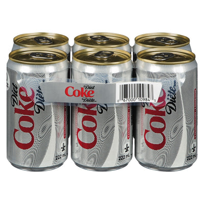 DIET COKE 6PK SLEEK CANS +DEP [222 ml]