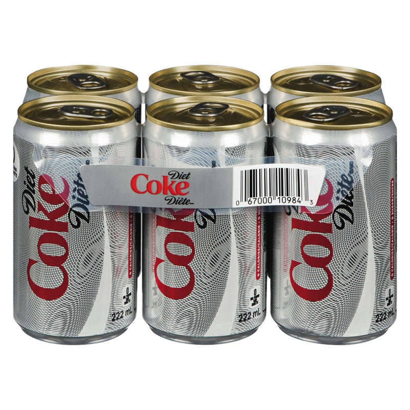 DIET COKE 6PK SLEEK CANS +DEP [222 ml]