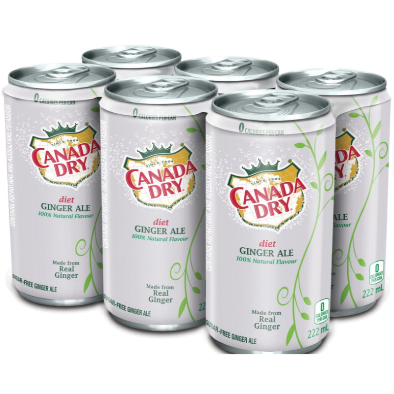CANADA DRY DIET SLEEK CANS 6PK [222 ml]