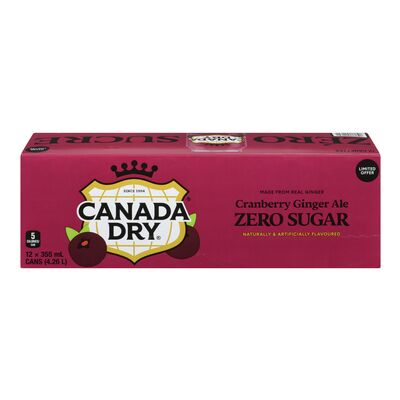 CAN DRY ZERO CRANBRY GNGR ALE [12 pkg]