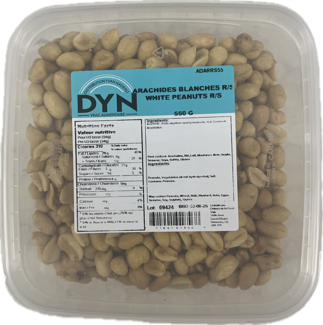 DYN WHITE PEANUTS REDUCED SALT [550 g]