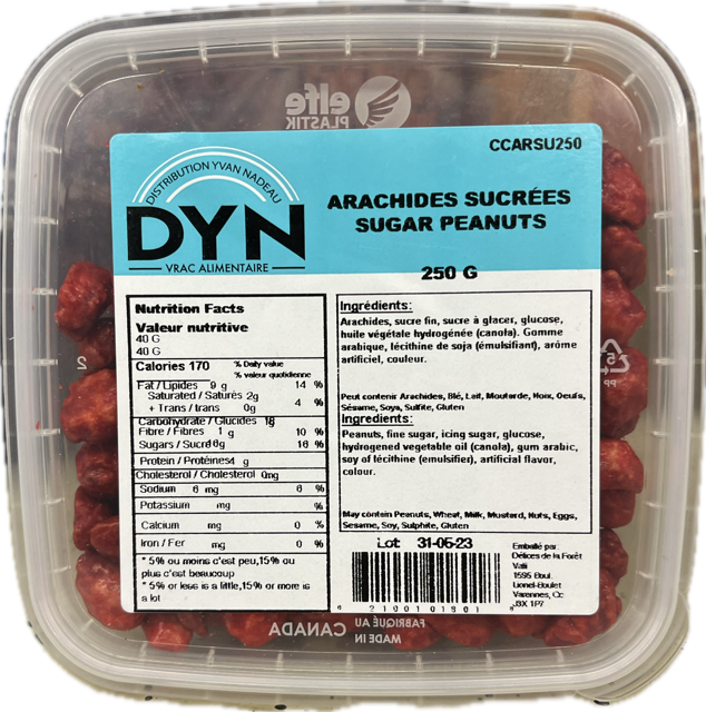 DYN SUGAR PEANUTS 250g
