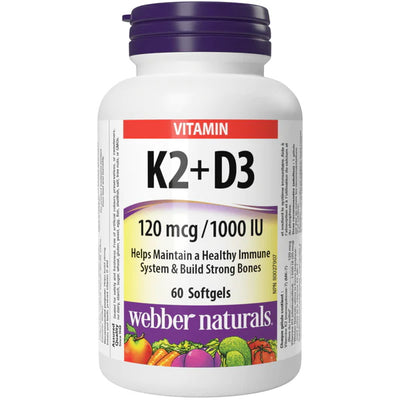 WEBBER VIT K2 & D3 120mcg 60s [60 ea]