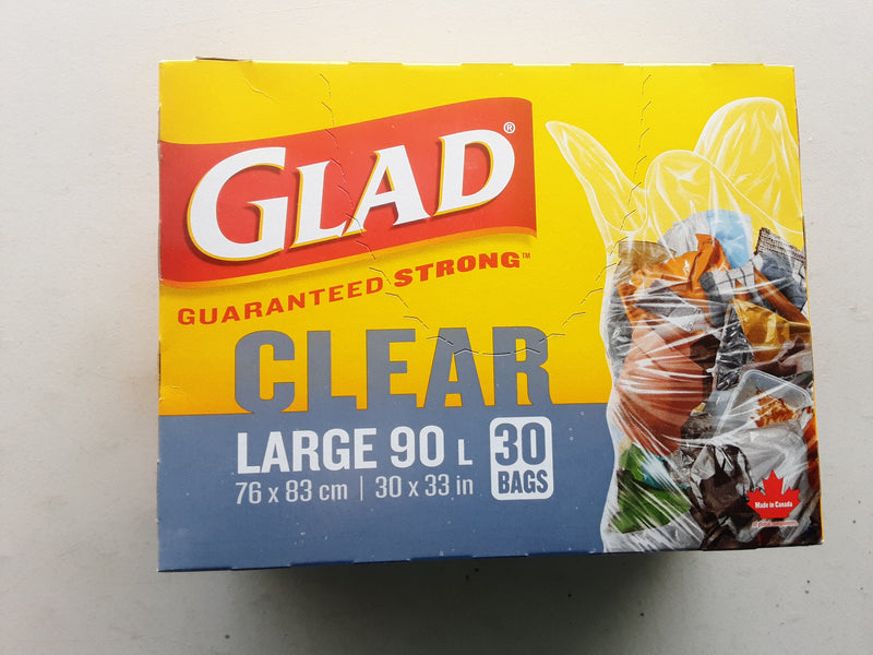 GLAD WASTE E/T CLEAR LARGE [30 ea]