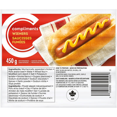 COMPLIMENTS WIENERS 450g