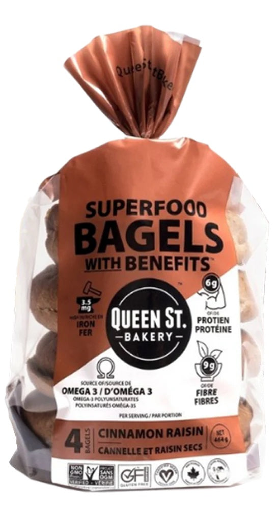 QUEEN ST GF CINN RAISIN BAGELS [464 g]