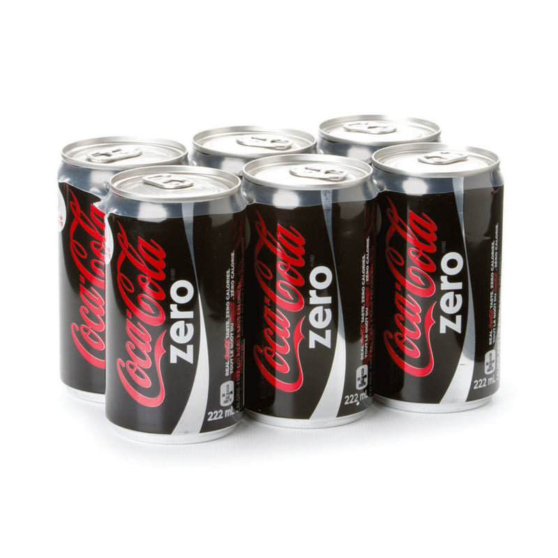 COKE ZERO 6PK SLEEK CANS +DEP [222 ml]