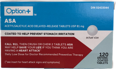 OPTION+ ASA TABLETS 81mg 120s [120 ea]
