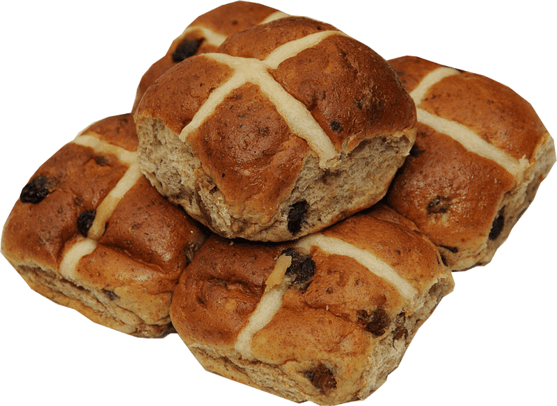 HOT CROSS BUNS WITH FRUIT 6pk