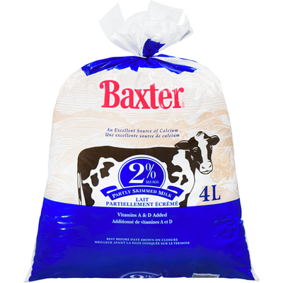 BAXTER POLY BAG 2% MILK [4 LT]