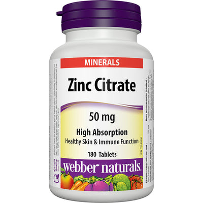 WEBBER ZINC CITRATE 50MG 180s [180 ea]