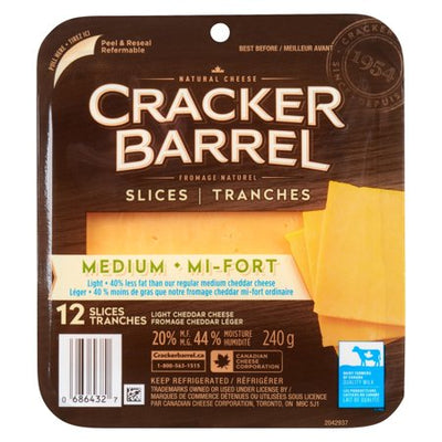 CB LT MED CHEDDAR SLICES [240 g]