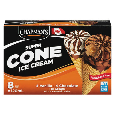CHAPMANS SUPER CONE VAN & CHOC [8 PK]