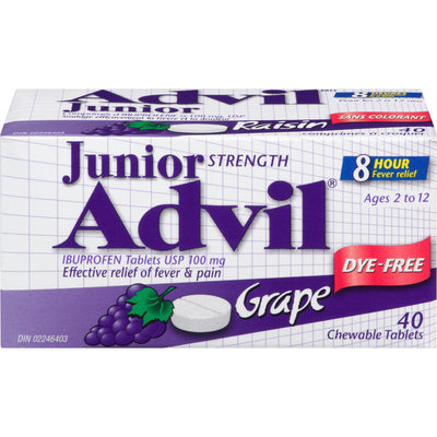 ADVIL JR GRAPE DYE FREE [40 ea]