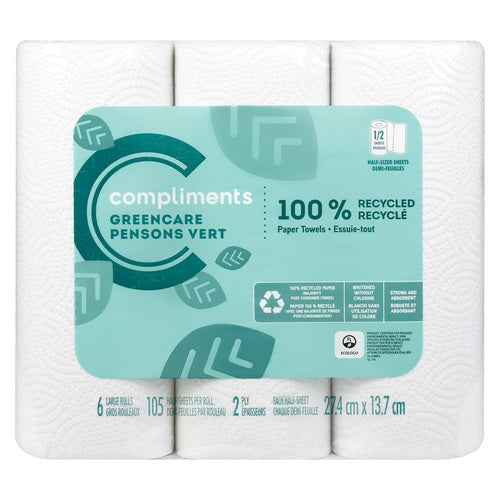 COMP GRN PAPER TOWEL « 105 SHT [6 pkg]