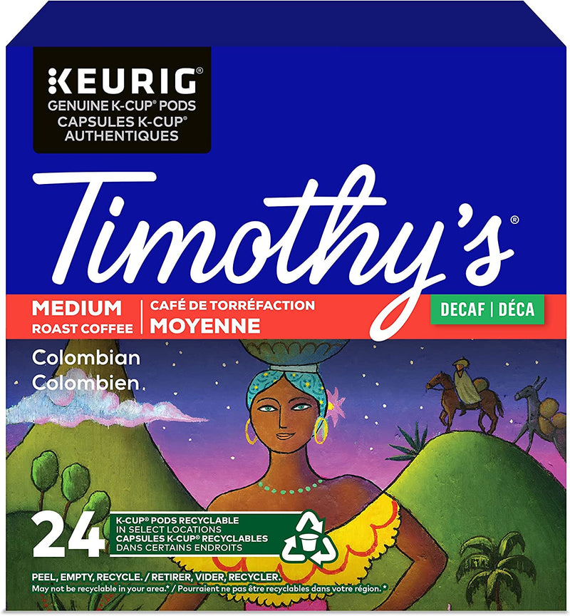 TIMOTHYS DECAF COLUMBIAN KCUP [24 ea]