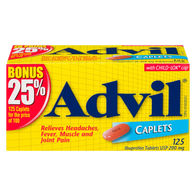 ADVIL CAPLETS 200MG BONUS 125s [125 ea]