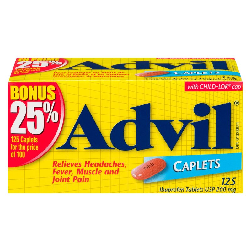 ADVIL CAPLETS 200MG BONUS 125s [125 ea]