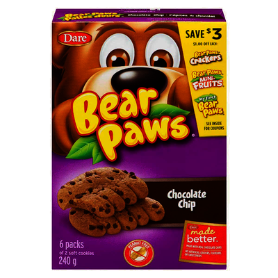 DARE BEAR PAWS CHOCO CHIP 240g