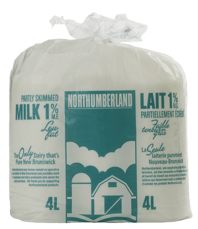 NORTHUMBERLAND 1% MILK 4L BAG