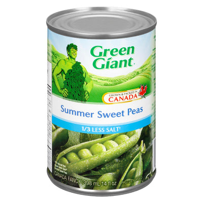 GREEN GIANT 1/3 LESS SALT PEAS [398 ml]