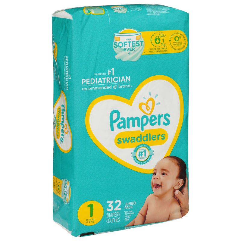 PAMPERS SWADDLERS SZ 1 32pk [32 ea]