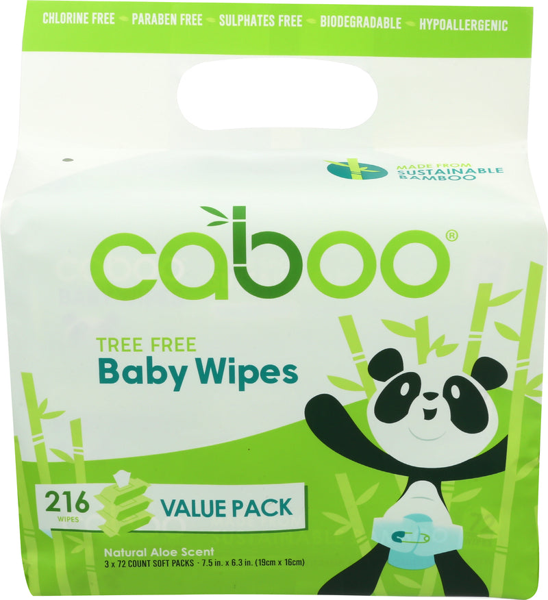 CABOO BAMBOO WIPES UNSCNT [216 ea]