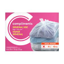 COMP CLEAR BAGS REG 74L [20 pkg]