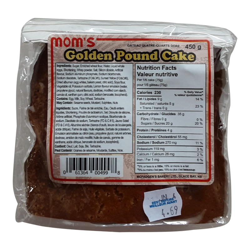 McFADGEN GOLDEN POUND CAKE [450 g]