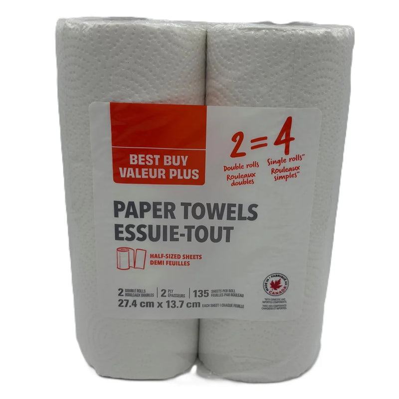 BEST BUY 2PLY PAPER TOWEL 135s [2 pkg]