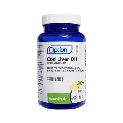 OPTN+ COD LIVER OIL w/D3 550mg [100 ea]