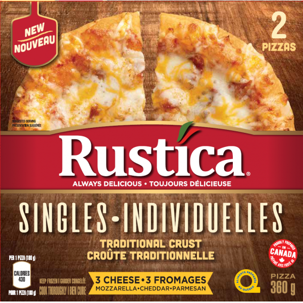 RUSTICA PIZZA SINGLES 3 CHEESE [360 g]