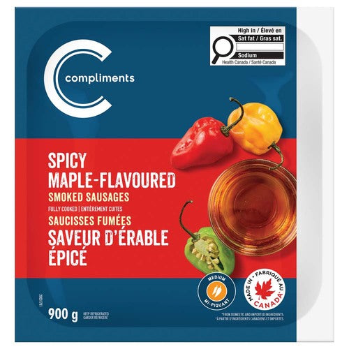 COMP SPICY MAPLE SMK SAUSAGE [900 g]